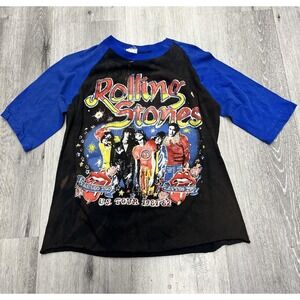 VTG 80's 1981 -1982 Rolling Stones U.S. Tour Puff Print Raglan PARAMOUNT Sz L
